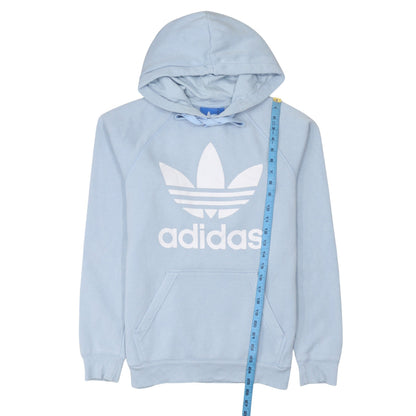 Adidas Men’s Blue Pullover Hoodie Small Logo Fleece Sweatshirt