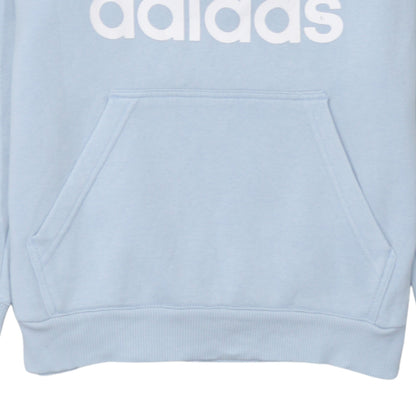 Adidas Men’s Blue Pullover Hoodie Small Logo Fleece Sweatshirt