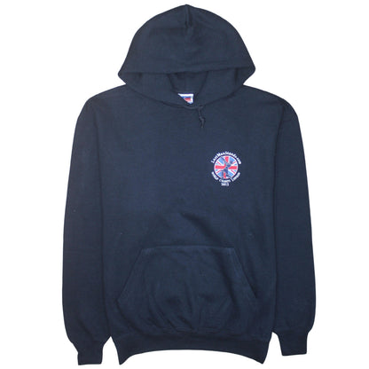 Russell Men's Black Pullover Hoodie L Embroidered Sports Fleece