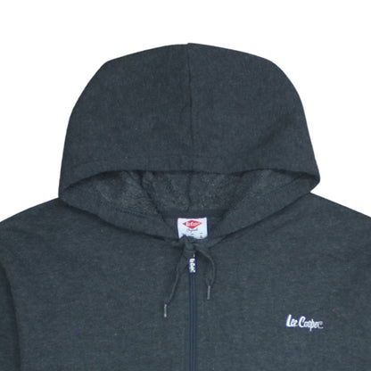Lee Cooper Men's Grey Full Zip Hoodie XL Regular Fit Fleece