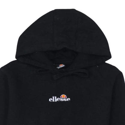 Ellesse Womens Black Pullover Hoodie UK 12 Hooded Sweatshirt