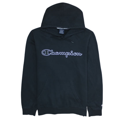 Champion Men's Black Pullover Hoodie Medium Logo Fleece Sweatshirt