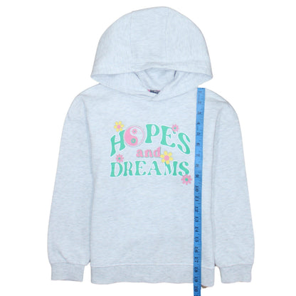 Primark Girls Grey 'Hopes and Dreams' Pullover Hoodie 8-9 Years