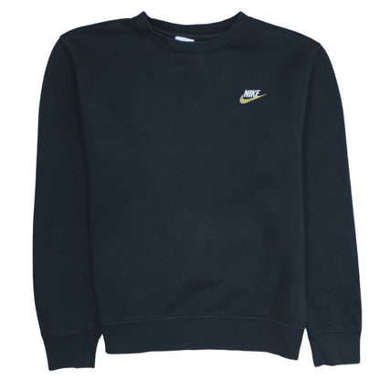 Nike Womens Black Small Pullover Sweatshirt Classic Crew Neck