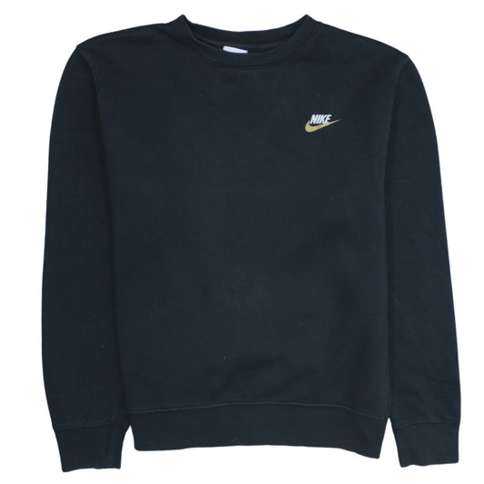 Nike Womens Black Small Pullover Sweatshirt Classic Crew Neck