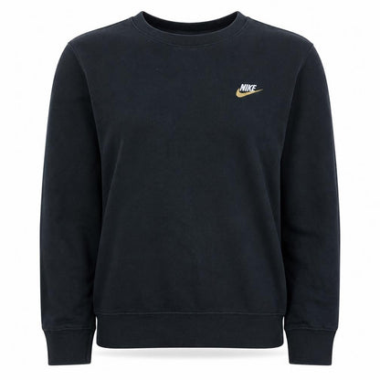 Nike Womens Black Small Pullover Sweatshirt Classic Crew Neck
