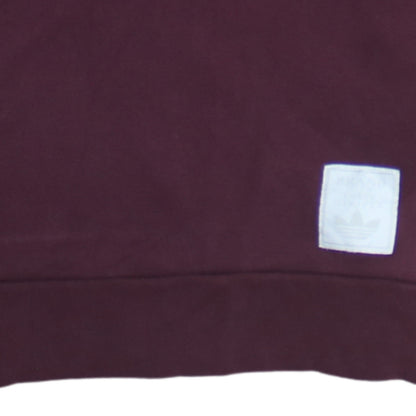 Adidas Women Burgundy Crew Neck Pullover Sweatshirt Size 8 Cotton Blend