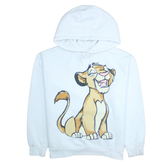 Disney Women's White Hoodie Size L The Lion King Simba Print Pullover