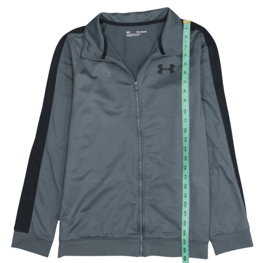 Under Armour Boys Grey Track Jacket Size 16 Years Full Zip Sportswear