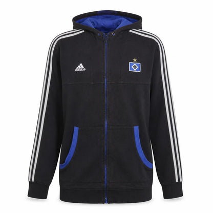 Front view of Adidas Teens Black Full Zip Hoodie with Logo, size 14