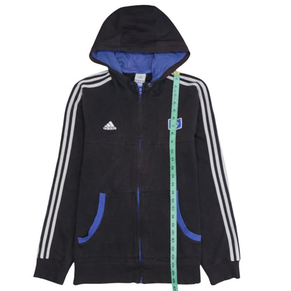 Adidas Teens Black Full Zip Hoodie with Logo Size 14