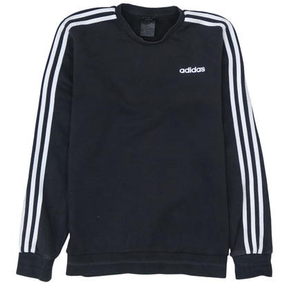 adidas Men's Black Small Pullover Sweatshirt Crew Neck Sportswear
