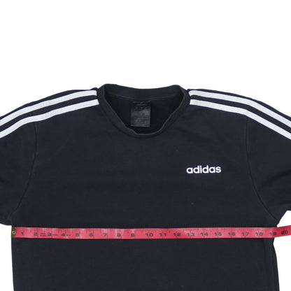 adidas Men's Black Small Pullover Sweatshirt Crew Neck Sportswear