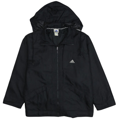 Adidas Men's Black L Windbreaker Hooded Sports Jacket