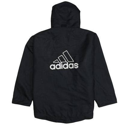 Adidas Men's Black L Windbreaker Hooded Sports Jacket