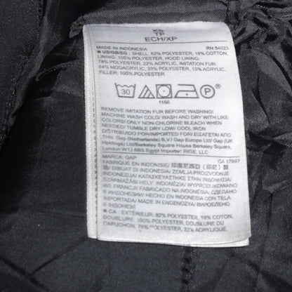 GAP Mens Black XS Hooded Faux Fur Trim Parka Winter Coat