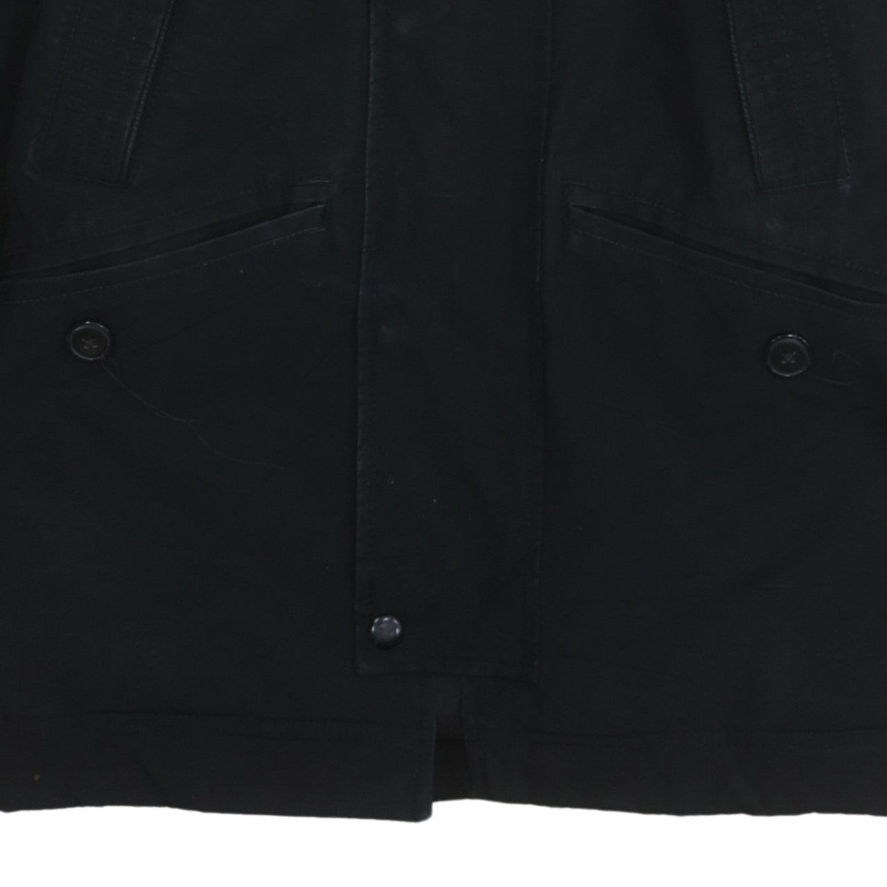 GAP Mens Black XS Hooded Faux Fur Trim Parka Winter Coat