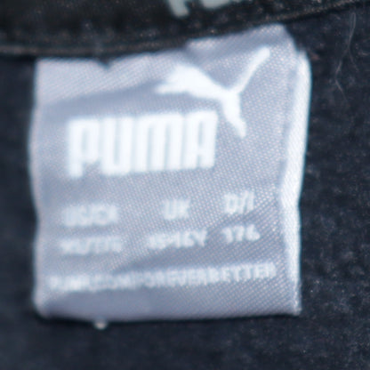 Puma Boys Black Pullover Fleece Hoodie Size 164 Logo Sweatshirt