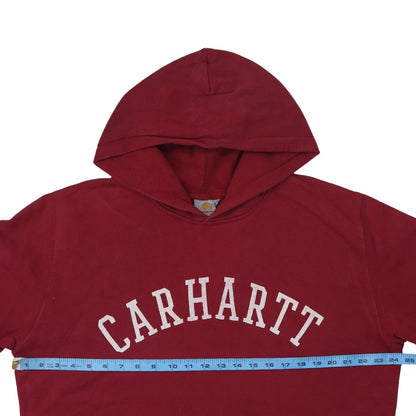 Carhartt Mens Red Pullover Hoodie XL Cotton Logo Sweatshirt