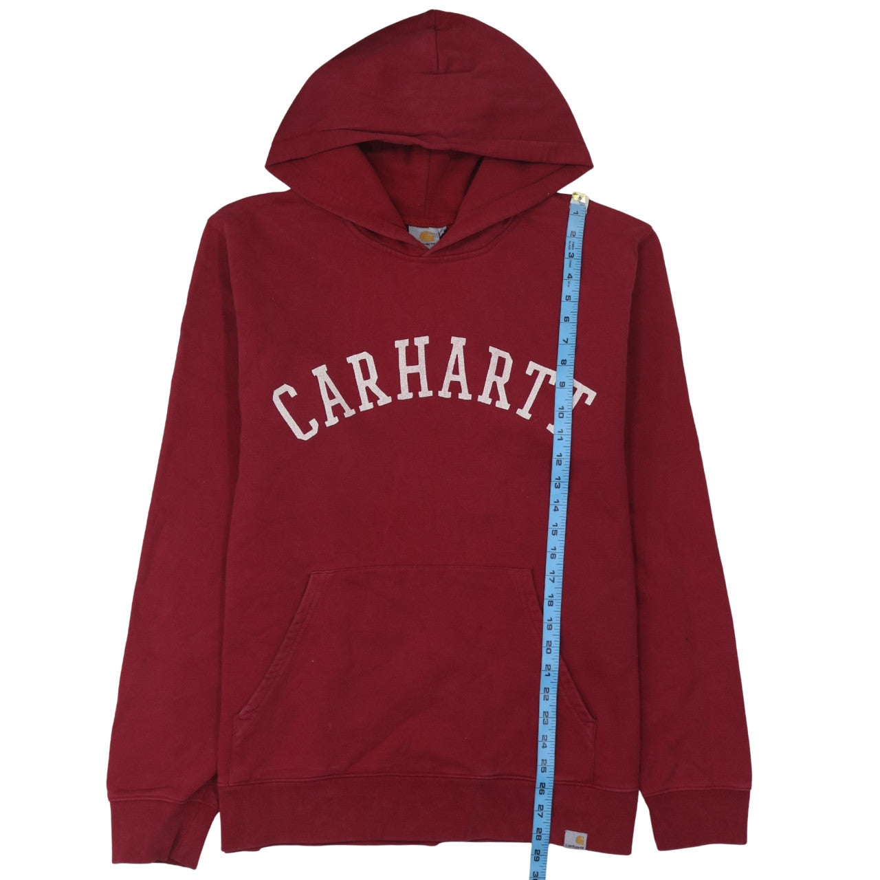 Carhartt Mens Red Pullover Hoodie XL Cotton Logo Sweatshirt