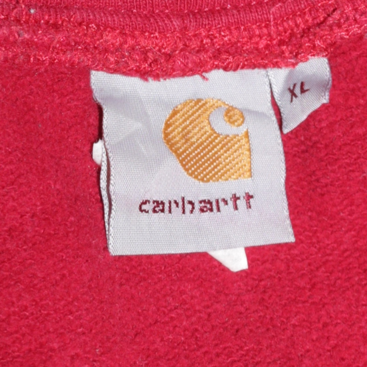 Carhartt Mens Red Pullover Hoodie XL Cotton Logo Sweatshirt