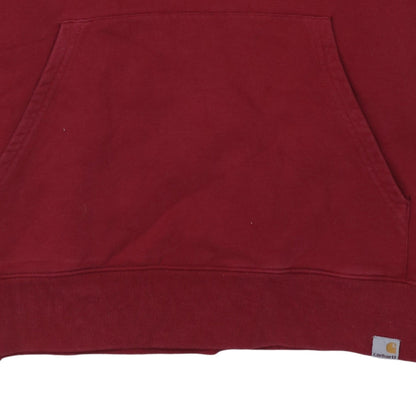 Carhartt Mens Red Pullover Hoodie XL Cotton Logo Sweatshirt