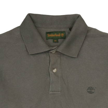 Timberland Men’s Grey Long Sleeve Collared Cotton Polo Shirt M