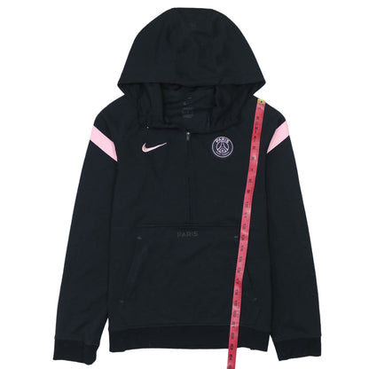Nike Boys Black PSG Dri-FIT 1/4 Zip Hoodie XL (170cm) Football Training Top