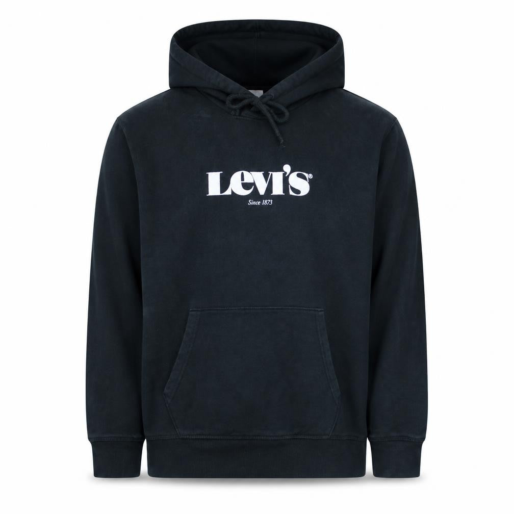 Levi's Men's Black XS Pullover Hoodie with Logo Print