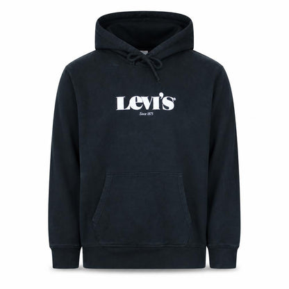 Levi's Men's Black XS Pullover Hoodie with Logo Print