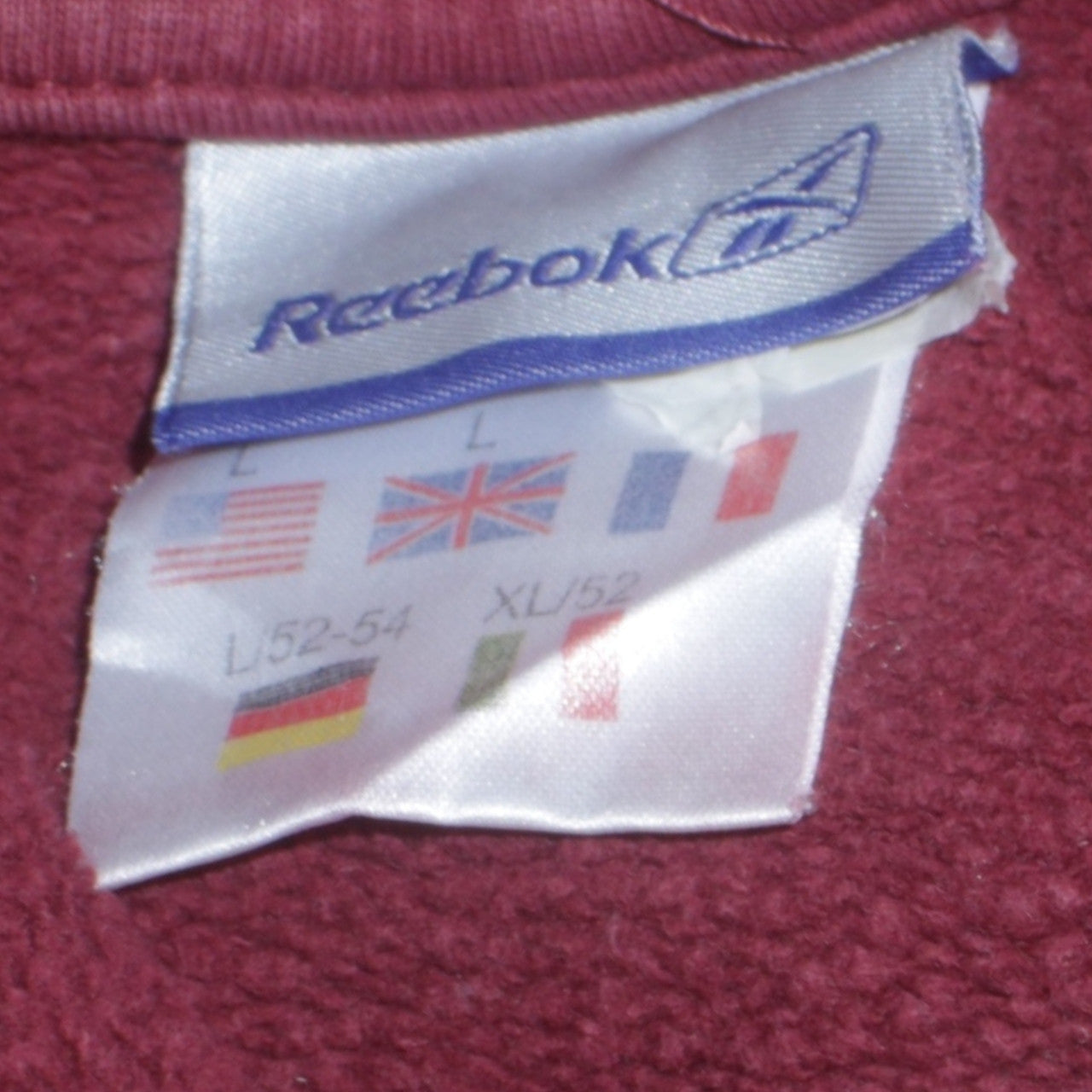 Reebok Mens Red L Pullover Hoodie Logo Sports Style Sweatshirt