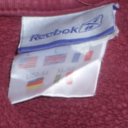 Reebok Mens Red L Pullover Hoodie Logo Sports Style Sweatshirt