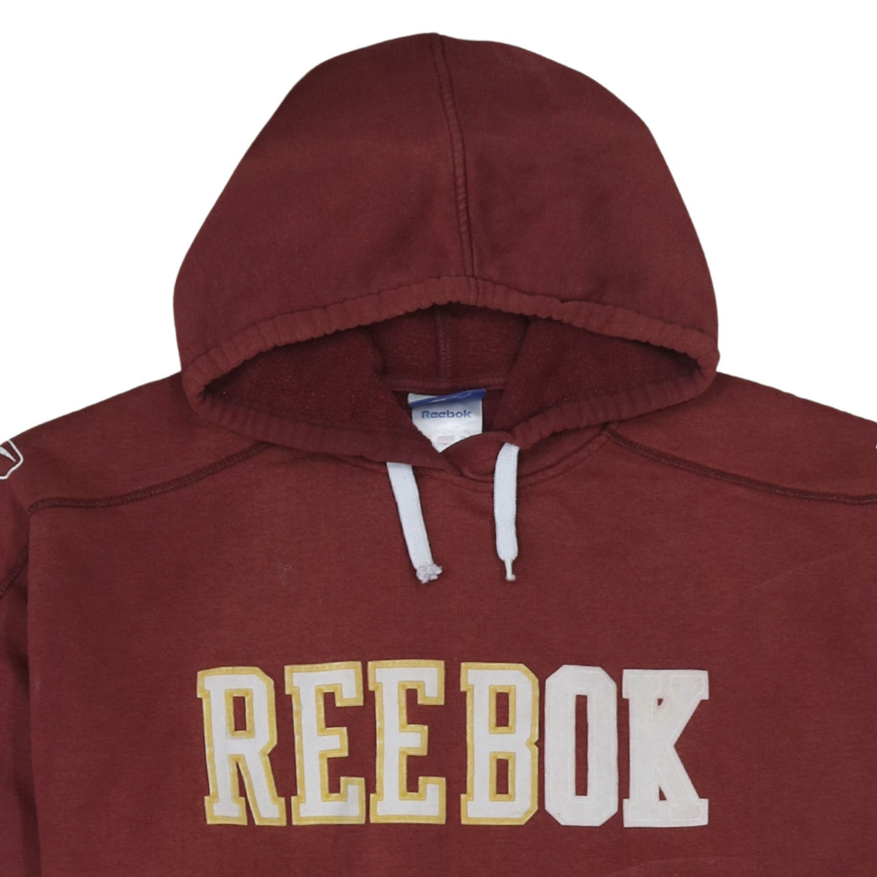 Reebok Mens Red L Pullover Hoodie Logo Sports Style Sweatshirt