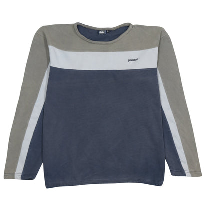 Quiksilver Men’s Blue XL Striped Crew Neck Pullover Sweatshirt