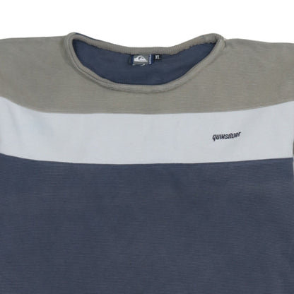 Quiksilver Men’s Blue XL Striped Crew Neck Pullover Sweatshirt