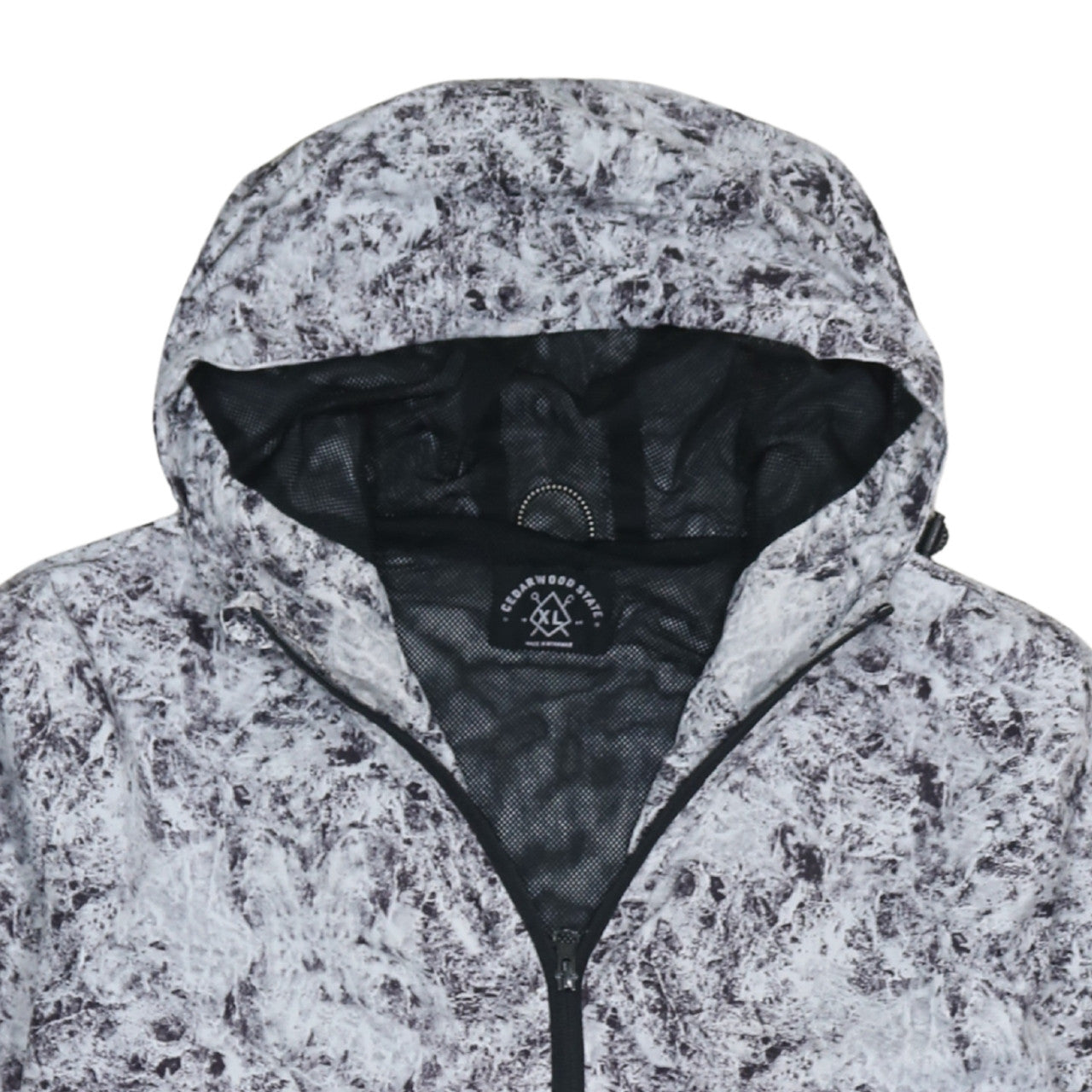 Cedar Wood State Men's Grey XL Windbreaker Hooded Jacket
