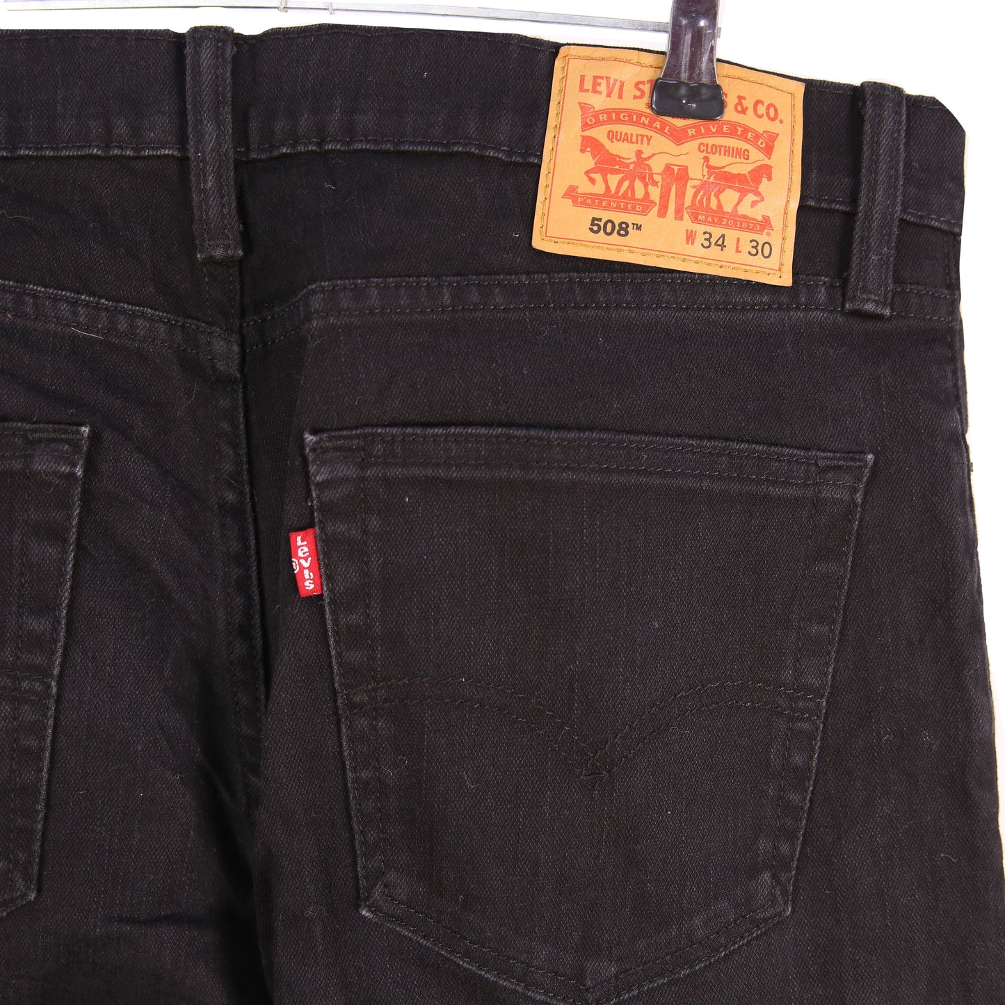 Levi's 508 Men's Black Tapered Jeans W34 L30 Denim Regular Fit