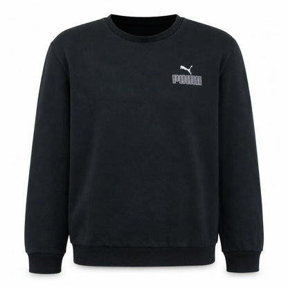 Puma Men’s Black Crew Neck Logo Sweatshirt Size M Regular Fit