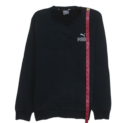 Puma Men’s Black Crew Neck Logo Sweatshirt Size M Regular Fit