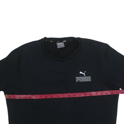 Puma Men’s Black Crew Neck Logo Sweatshirt Size M Regular Fit