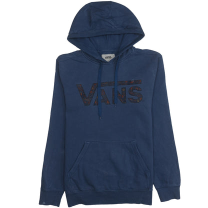 Vans Mens Blue Pullover Hoodie Medium Fleece Logo Skate Style