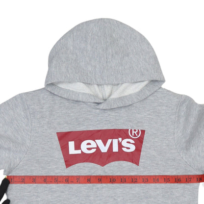 Levi's Boys Grey Logo Pullover Hoodie Size 14A 164cm Cotton Blend