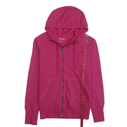 Reebok Womens Pink Full Zip Hoodie Size L Cotton Blend Casual