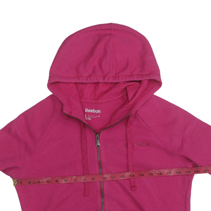 Reebok Womens Pink Full Zip Hoodie Size L Cotton Blend Casual