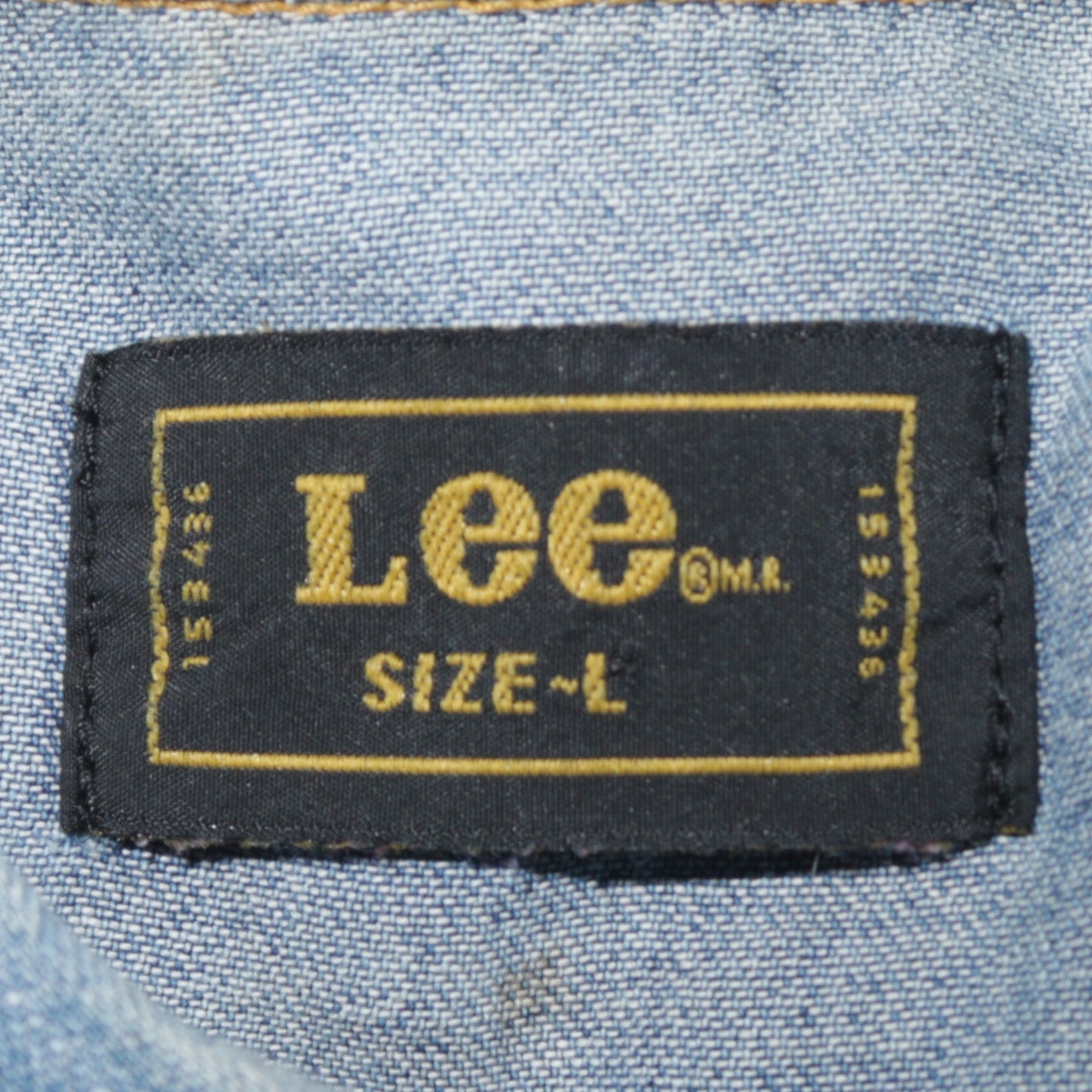 Lee Men's Blue Denim Western Long Sleeve Button-Up Shirt L
