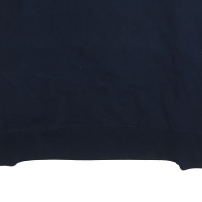 Hollister Men's Blue Embroidered Logo Crew Neck Pullover Sweatshirt L