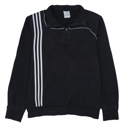 adidas Men's Black 2XL 1/4 Zip Sports Sweatshirt with Logo
