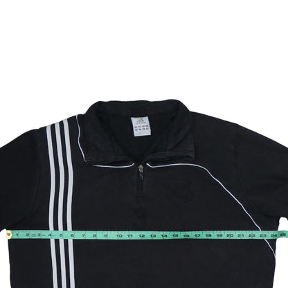 adidas Men's Black 2XL 1/4 Zip Sports Sweatshirt with Logo