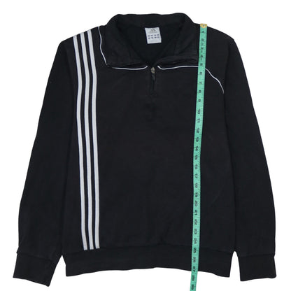 adidas Men's Black 2XL 1/4 Zip Sports Sweatshirt with Logo