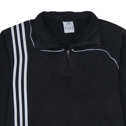 adidas Men's Black 2XL 1/4 Zip Sports Sweatshirt with Logo